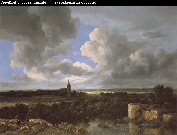 Jacob van Ruisdael A Landscape with a Ruined Castle and a Church